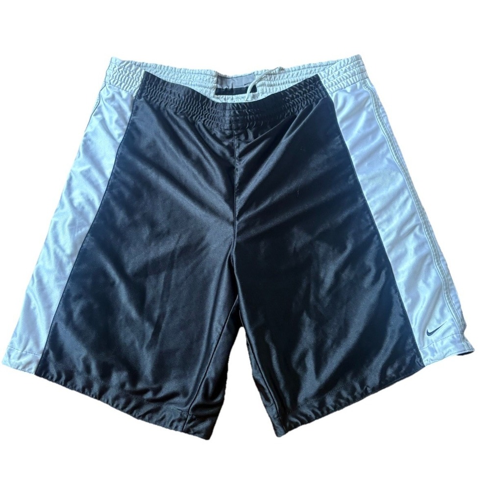 Vintage Nike Basketball Shorts Mens XL Black Gray Silky Dazzle 90s Y2K